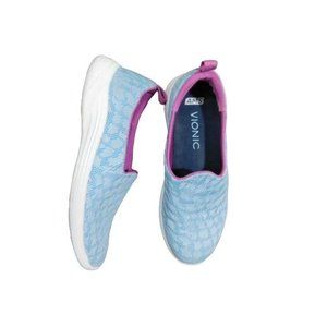 Vionic Women's Blue and Pink Slip-On Shoes